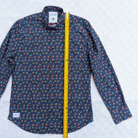A Fish Named Fred Shirt Men's Button Up Long Sleeve Stretch Helmets Size M - Picture 7 of 11